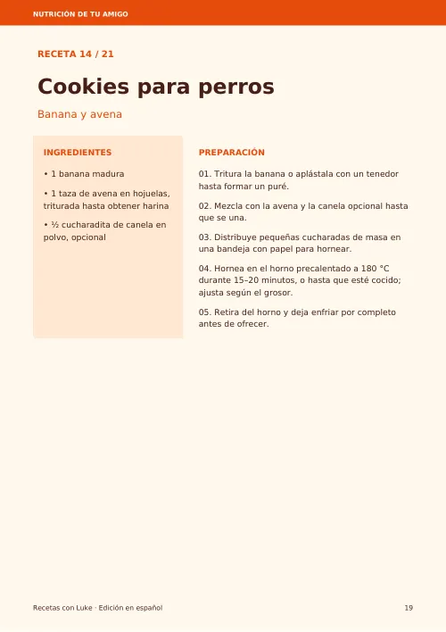 Página real: Cookies para perros con banana y avena